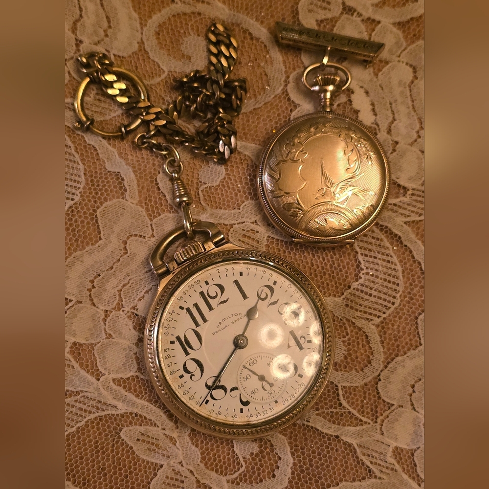 Antique Pocket watch lot Hamilton Elgin